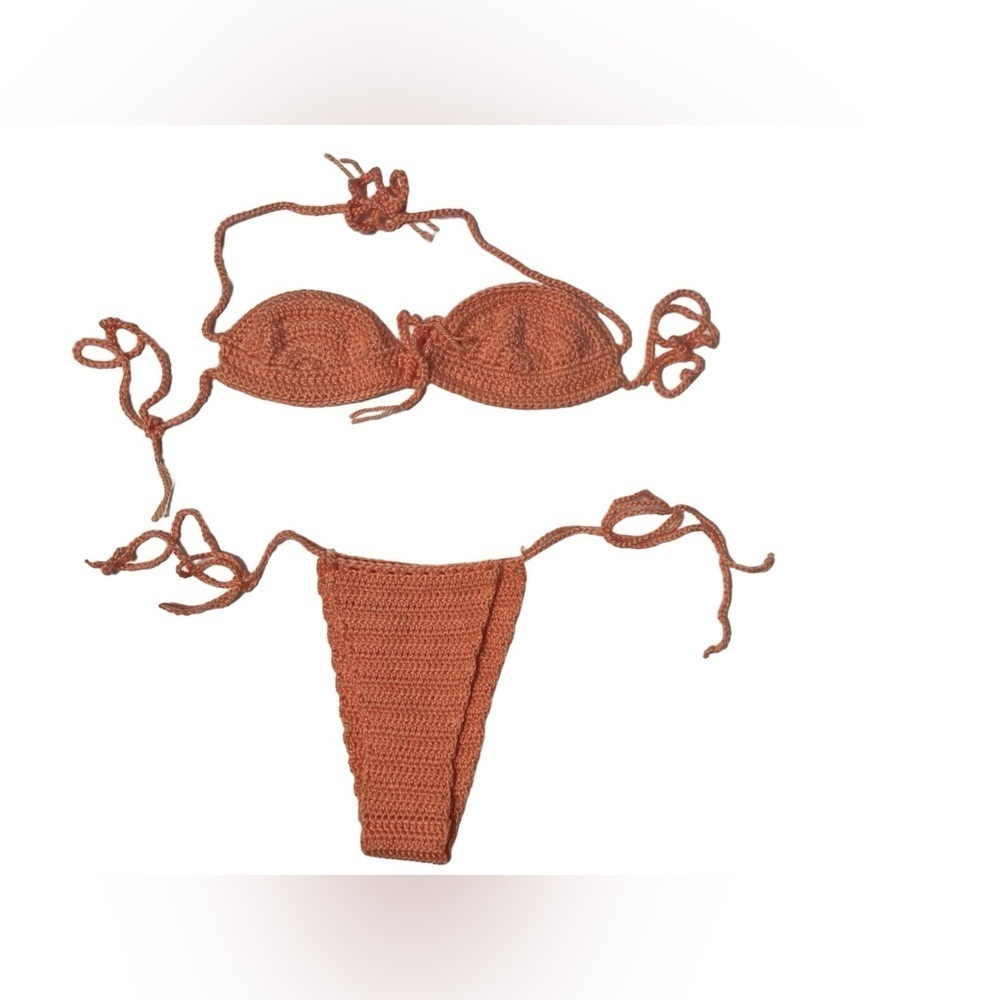 Crochet Coral Bikini Set
